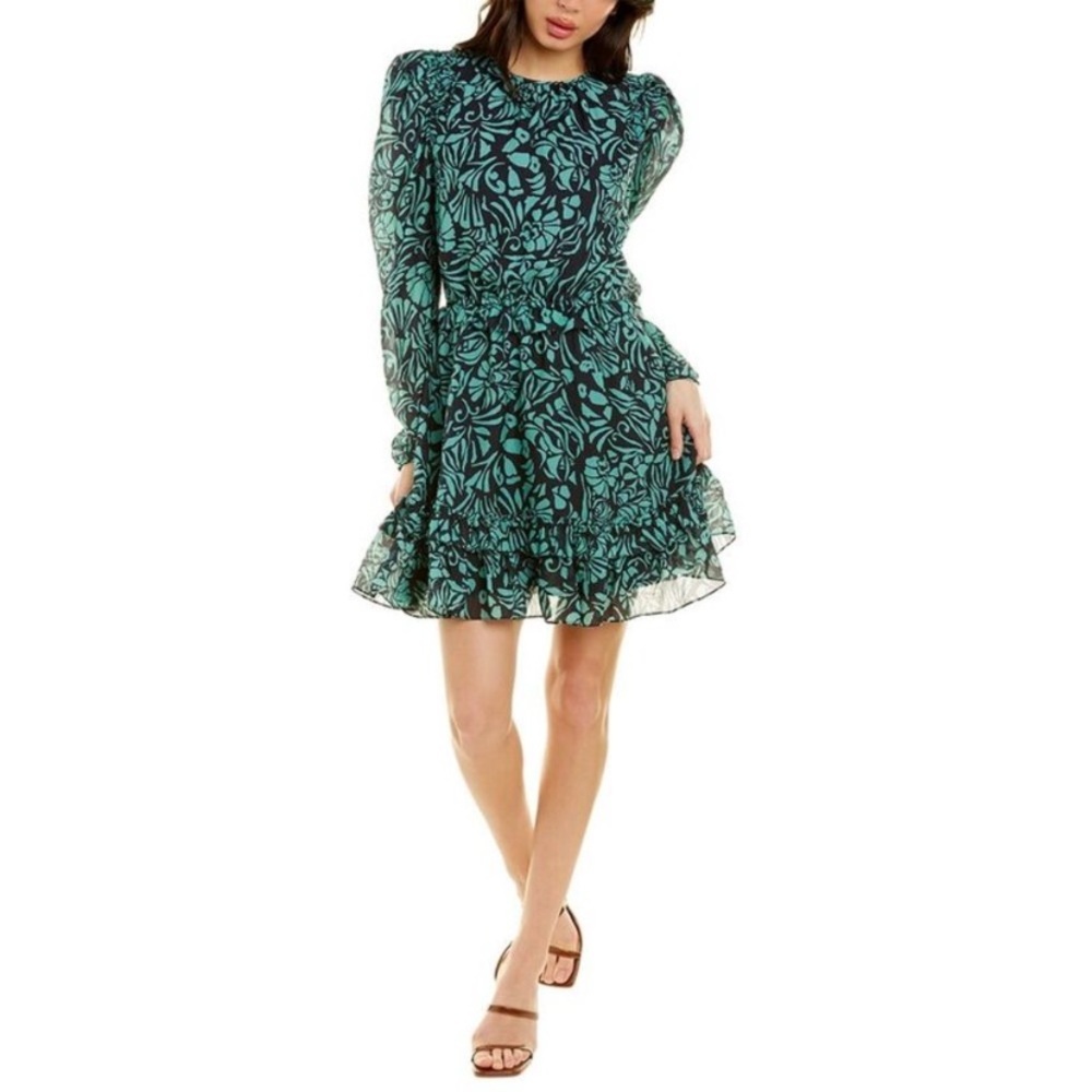 TANYA TAYLOR Telissa Silk Ruffle Dress